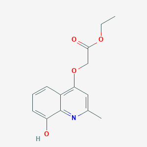 molecular formula C14H15NO4 B8550778 4-Ethoxycarbonylmethoxy-8-hydroxy-2-methylquinoline 