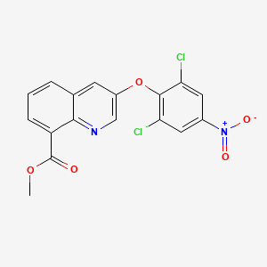 molecular formula C17H10Cl2N2O5 B8550788 3-(2,6-Dichloro-4-nitro-phenoxy)-quinoline-8-carboxylic acid methyl ester 