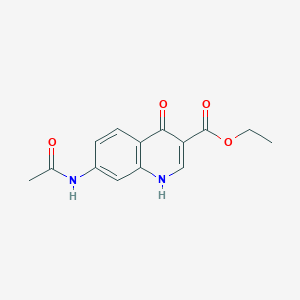 molecular formula C14H14N2O4 B8550813 Ethyl 7-acetamido-4-hydroxy-3-quinolinecarboxylate 
