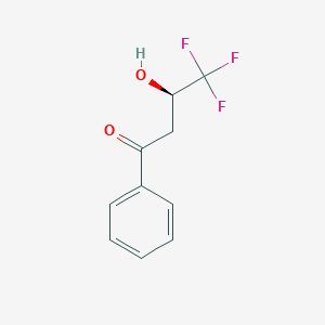 molecular formula C10H9F3O2 B8550851 (R)-beta-Hydroxy-gamma,gamma,gamma-trifluorobutyrophenone 
