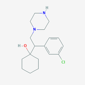 molecular formula C18H27ClN2O B8550873 1-[1-(3-Chlorophenyl)-2-piperazin-1-ylethyl]cyclohexanol CAS No. 681803-09-8