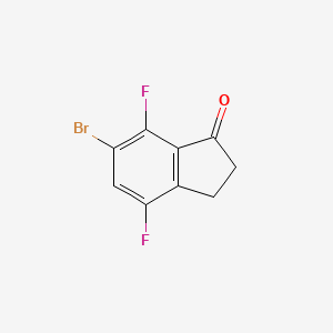 molecular formula C9H5BrF2O B8551012 6-bromo-4,7-difluoro-2,3-dihydro-1H-inden-1-one 