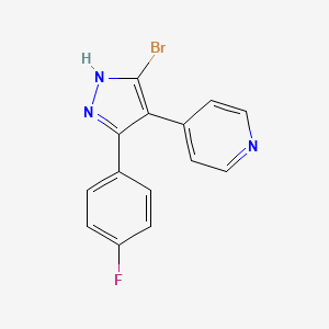 molecular formula C14H9BrFN3 B8551043 4-[5-bromo-3-(4-fluorophenyl)-1H-pyrazol-4-yl]pyridine CAS No. 443685-64-1