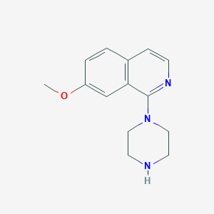 molecular formula C14H17N3O B8551047 1-Piperazino-7-methoxyisoquinoline 