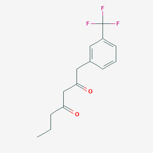 molecular formula C14H15F3O2 B8551059 1-[3-(Trifluoromethyl)phenyl]heptane-2,4-dione CAS No. 82129-70-2