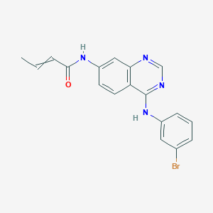 molecular formula C18H15BrN4O B8551070 N-[4-(3-Bromoanilino)quinazolin-7-yl]but-2-enamide CAS No. 216163-52-9