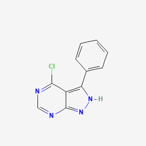 molecular formula C11H7ClN4 B8551144 1h-Pyrazolo[3,4-d]pyrimidine,4-chloro-3-phenyl- 
