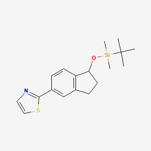 2-(1-{[tert-Butyl(dimethyl)silyl]oxy}-2,3-dihydro-1H-inden-5-yl)-1,3-thiazole