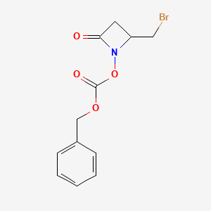 molecular formula C12H12BrNO4 B8551188 1-Benzyloxycarbonyloxy-4-bromomethylazetidinone 