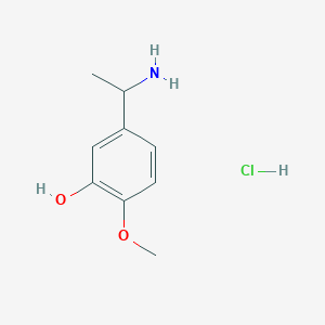molecular formula C9H14ClNO2 B8551204 5-(1-Aminoethyl)-2-methoxyphenol hydrochloride 