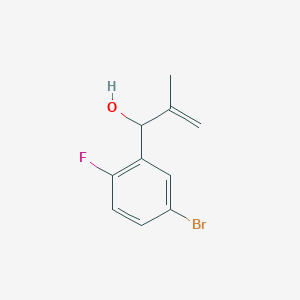 molecular formula C10H10BrFO B8551240 1-(5-Bromo-2-fluorophenyl)-2-methylprop-2-en-1-ol 
