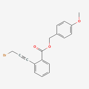 molecular formula C18H15BrO3 B8551316 (4-Methoxyphenyl)methyl 2-(3-bromoprop-1-yn-1-yl)benzoate CAS No. 62231-82-7
