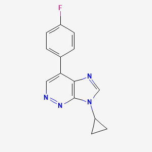 molecular formula C14H11FN4 B8551336 9-Cyclopropyl-6-(4-fluorophenyl)-9H-imidazo[4,5-c]pyridazine 