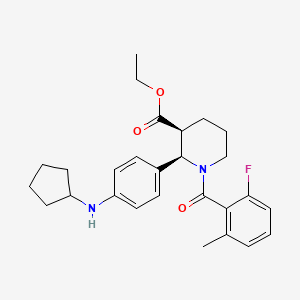 ethyl (2R,3S)-2-[4-(cyclopentylamino)phenyl]-1-(2-fluoro-6-methylbenzoyl)piperidine-3-carboxylate