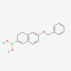 molecular formula C17H17BO3 B8551412 6-(Benzyloxy)-3,4-dihydronaphthalen-2-ylboronic acid 