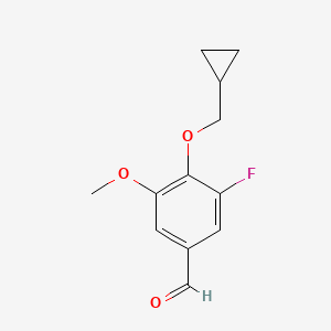 molecular formula C12H13FO3 B8551424 4-(Cyclopropylmethoxy)-3-fluoro-5-methoxybenzaldehyde 