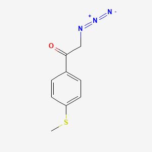 molecular formula C9H9N3OS B8551489 4'-(Methylthio)-alpha-azidoacetophenone 