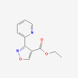 molecular formula C11H10N2O3 B8551685 3-Pyridin-2-yl-isoxazole-4-carboxylic acid ethyl ester 