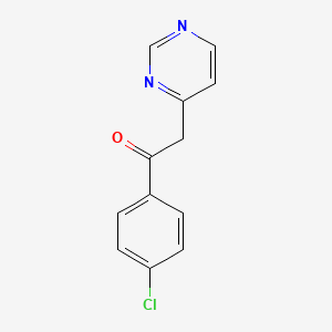 molecular formula C12H9ClN2O B8551740 1-(4-Chlorophenyl)-2-(4-pyrimidyl)ethanone 