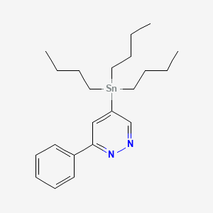 molecular formula C22H34N2Sn B8551743 Pyridazine, 3-phenyl-5-(tributylstannyl)- CAS No. 207223-67-4