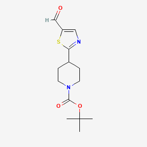 molecular formula C14H20N2O3S B8551778 Tert-butyl 4-(5-formylthiazol-2-yl)piperidine-1-carboxylate 
