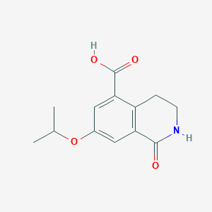 molecular formula C13H15NO4 B8551802 1-Oxo-7-(propan-2-yloxy)-1,2,3,4-tetrahydroisoquinoline-5-carboxylic acid 