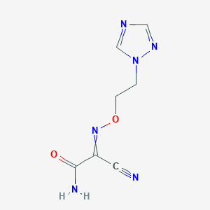 molecular formula C7H8N6O2 B8551836 2-Cyano-2-{[2-(1H-1,2,4-triazol-1-yl)ethoxy]imino}acetamide CAS No. 89721-56-2