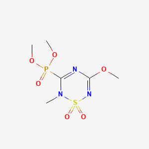 molecular formula C6H12N3O6PS B8551848 Phosphonic acid, (5-methoxy-2-methyl-1,1-dioxido-2H-1,2,4,6-thiatriazin-3-yl)-, dimethyl ester CAS No. 86519-01-9