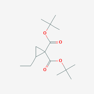 molecular formula C15H26O4 B8551898 Di-tert-butyl 2-ethylcyclopropane-1,1-dicarboxylate 