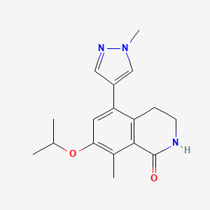 molecular formula C17H21N3O2 B8551935 8-methyl-5-(1-methylpyrazol-4-yl)-7-propan-2-yloxy-3,4-dihydro-2H-isoquinolin-1-one 