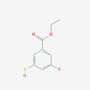 molecular formula C9H9FO2S B8551973 3-Fluoro-5-mercapto-benzoic acid ethyl ester 
