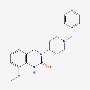 molecular formula C21H25N3O2 B8551983 2(1h)-Quinazolinone,3,4-dihydro-8-methoxy-3-[1-(phenylmethyl)-4-piperidinyl]- 