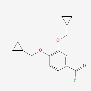 molecular formula C15H17ClO3 B8552024 3,4-Bis(cyclopropylmethoxy)benzoyl chloride CAS No. 669001-67-6