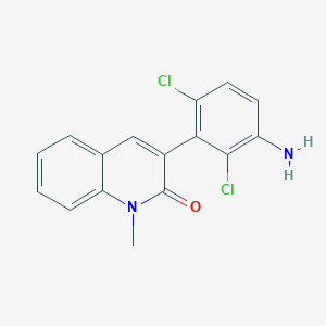 molecular formula C16H12Cl2N2O B8552035 2(1h)-Quinolinone,3-(3-amino-2,6-dichlorophenyl)-1-methyl- 