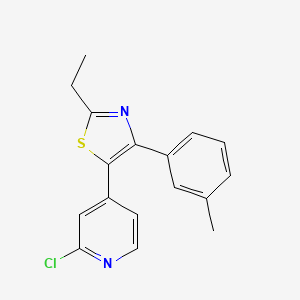molecular formula C17H15ClN2S B8552078 5-(2-Chloro-4-pyridyl)-2-ethyl-4-(3-methylphenyl)-1,3-thiazole CAS No. 365430-21-3