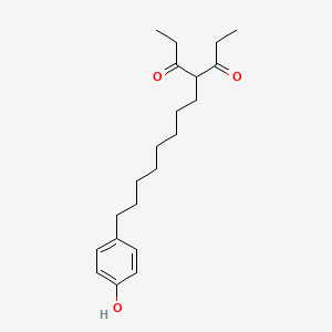molecular formula C21H32O3 B8552108 4-[8-(4-Hydroxyphenyl)octyl]heptane-3,5-dione CAS No. 52122-62-0