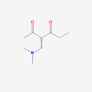 molecular formula C9H15NO2 B8552149 3-[(Dimethylamino)methylidene]hexane-2,4-dione CAS No. 88302-03-8