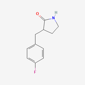 molecular formula C11H12FNO B8552151 3-(4-Fluorobenzyl)pyrrolidin-2-one 