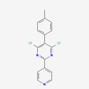 molecular formula C16H11Cl2N3 B8552154 4,6-Dichloro-2-(4-pyridyl)-5-(p-tolyl)-pyrimidine 