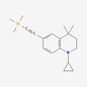 molecular formula C19H27NSi B8552173 1-Cyclopropyl-6-trimethylsilanylethynyl-4,4-dimethyl-1,2,3,4-tetrahydroquinoline 