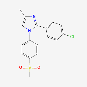 molecular formula C17H15ClN2O2S B8552222 2-(4-Chlorophenyl)-4-methyl-1-(4-(methylsulfonyl)phenyl)-1H-imidazole CAS No. 177660-54-7