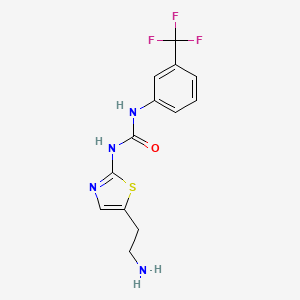 molecular formula C13H13F3N4OS B8552249 N-[5-(2-Aminoethyl)-1,3-thiazol-2-yl]-N'-[3-(trifluoromethyl)phenyl]urea CAS No. 875798-84-8