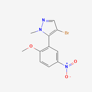 molecular formula C11H10BrN3O3 B8552259 4-bromo-5-(2-methoxy-5-nitrophenyl)-1-methyl-1H-pyrazole CAS No. 720702-44-3