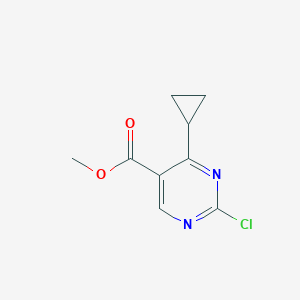 molecular formula C9H9ClN2O2 B8552290 Methyl 2-chloro-4-cyclopropylpyrimidine-5-carboxylate 