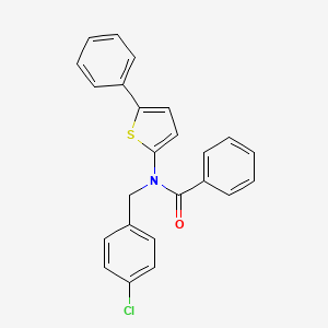 molecular formula C24H18ClNOS B8552334 N-[(4-Chlorophenyl)methyl]-N-(5-phenylthiophen-2-yl)benzamide CAS No. 62188-00-5