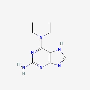 molecular formula C9H14N6 B8552360 2-Amino-6-diethylamino-9H-purine 
