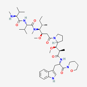 molecular formula C45H73N7O8 B8552455 N-methyl-L-valyl-N-[(3R,4S,5S)-1-{(2S)-2-[(1R,2R)-3-{[(2S)-3-(1H-indol-3-yl)-1-(1,2-oxazinan-2-yl)-1-oxopropan-2-yl]amino}-1-methoxy-2-methyl-3-oxopropyl]pyrrolidin-1-yl}-3-methoxy-5-methyl-1-oxoheptan-4-yl]-N-methyl-L-valinamide 