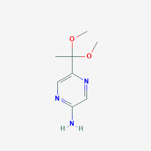 molecular formula C8H13N3O2 B8552467 5-(1,1-Dimethoxy-ethyl)-pyrazin-2-ylamine 
