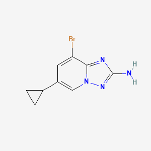 molecular formula C9H9BrN4 B8552502 8-Bromo-6-cyclopropyl-[1,2,4]triazolo[1,5-a]pyridin-2-ylamine 