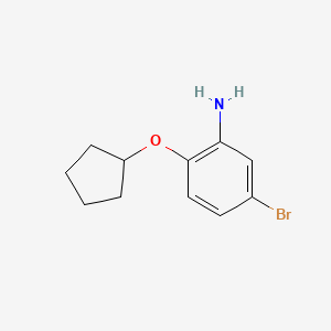molecular formula C11H14BrNO B8552530 5-Bromo-2-cyclopentyloxyaniline 